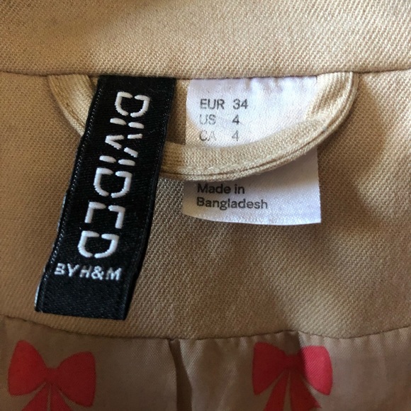 H&M Cream Blazer Size 4 EUC - Picture 3 of 4
